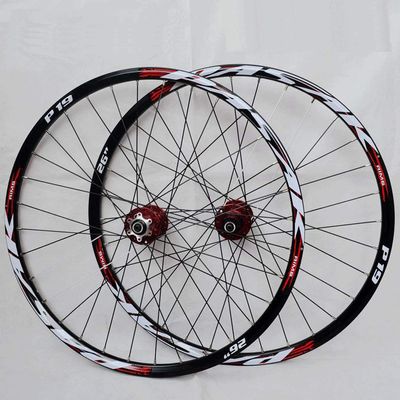 Bikes Bike Wheelset 26/27.5/29 Inch Quick Release Bicycle Front & Rear Wheel Disc Brake Cycling Wheels Double Wall Rims 32 Hole 7-11 Speed Cassette (Size : Red_29inch)