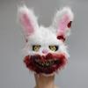 SHUILING Halloween Scary Mask - Bloody Plush Rabbit Headgear, Creepy Bunny Mask, Bear Masquerade Ball Cosplay Costume Props, Party Supplies and Decorations (Rabbit-A) view 3