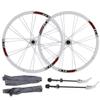 Bicycle Wheelset 26 Inch Double Wall Alloy Rim Disc Brake Bikes Wheel Quick Release American Valve 7/8/9/10 Speed Cassette (Size : A-White_26inch) view 1