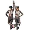 Triathlon Women's Long Sleeve Cycling Clothing Set Mountain Bike Clothing Cycling Wear Jumpsuit Long Pants CYTSH (Color : 9, Size : Small) view 2