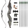 ZSHJGJR Archery 60" Black Hunter Takdown Recurve Bow 30-65 Lbs Right/Left Handed Wood Bow Riser American Hunting Longbow for Archery Hunting (30lbs, Black Bow Set Right Handed) view 1