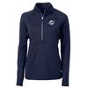 Cutter & Buck Women's Navy Miami Dolphins Adapt Eco Knit Half-Zip Pullover Jacket view 1