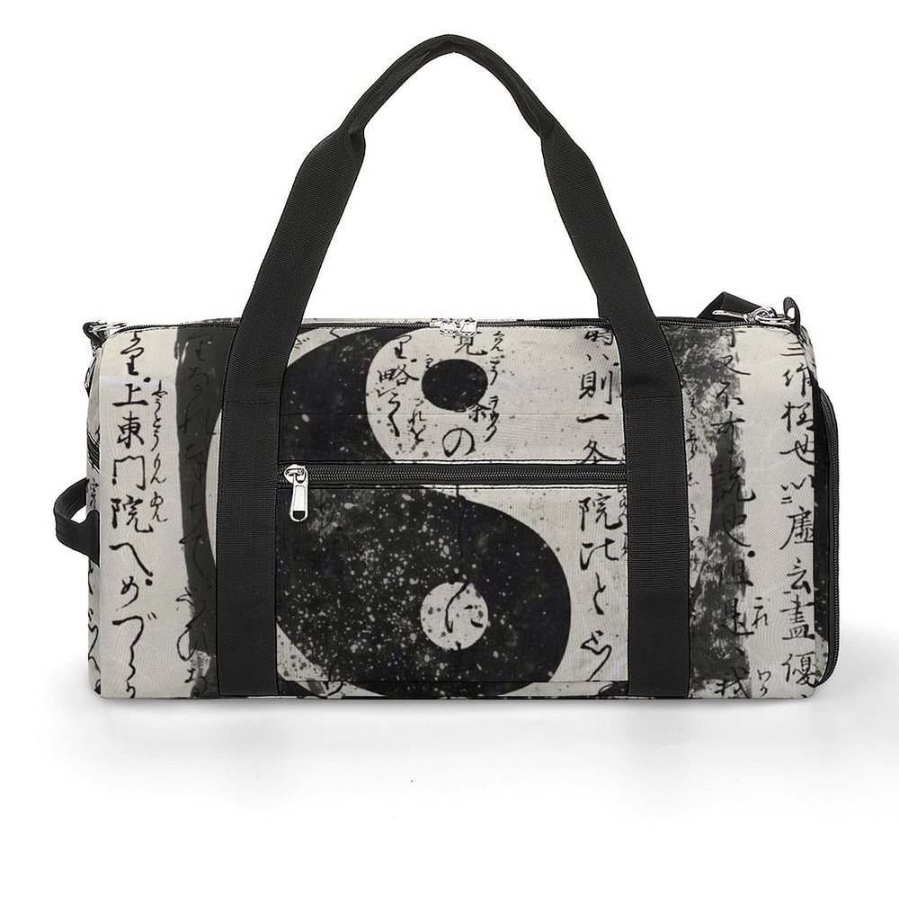 Yin Yang Sports Gym Bag With Shoes Compartment Lightweight Duffel Carryon Overnight Travel Pack
