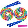 Kingcolor Double Dutch 16 FT 2 Pack Long Jump Rope, Plastic Segmented Beaded DIY Rope, Suitable for Children and Adults, Long Enough for 5-6 Jumpers (Blue Style 2) view 1