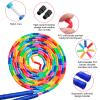 Kingcolor Double Dutch 16 FT 2 Pack Long Jump Rope, Plastic Segmented Beaded DIY Rope, Suitable for Children and Adults, Long Enough for 5-6 Jumpers (Blue Style 2) view 2