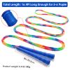 Kingcolor Double Dutch 16 FT 2 Pack Long Jump Rope, Plastic Segmented Beaded DIY Rope, Suitable for Children and Adults, Long Enough for 5-6 Jumpers (Blue Style 2) view 3