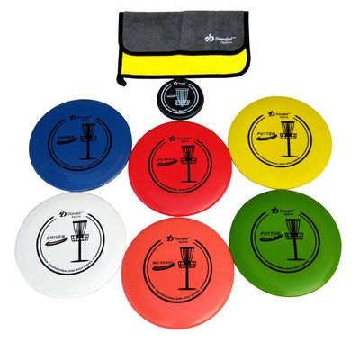 DDonglai Disc Golf Starter Set with 2pcs Driver, 2pcs Mid-Range, 2pcs Putter, 1pc mini Marker and Towel, Without Bag