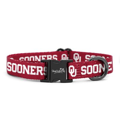 Oklahoma Sooners Collars and Leashes | Officially Licensed | Adjustable-Fits All Pets! (XS Collar)