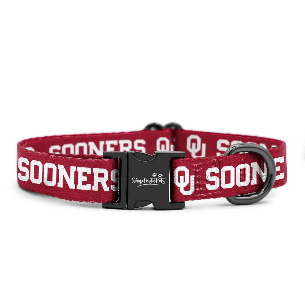 Oklahoma Sooners Collars and Leashes | Officially Licensed | Adjustable-Fits All Pets! (XS Collar)