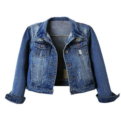 Snoly Women's Jean Buttons Ripped Denim Jackets Coats with Detachable Hood,Sherpa Fleece Linings And regular Jackets (MidBlue, Medium)