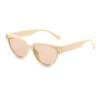 Angelastore Retro Triangle Sunglasses Jelly Color Rice Nails Sunglasses Street Style Concave Sunglasses (Rice White Frame Tea Flakes)