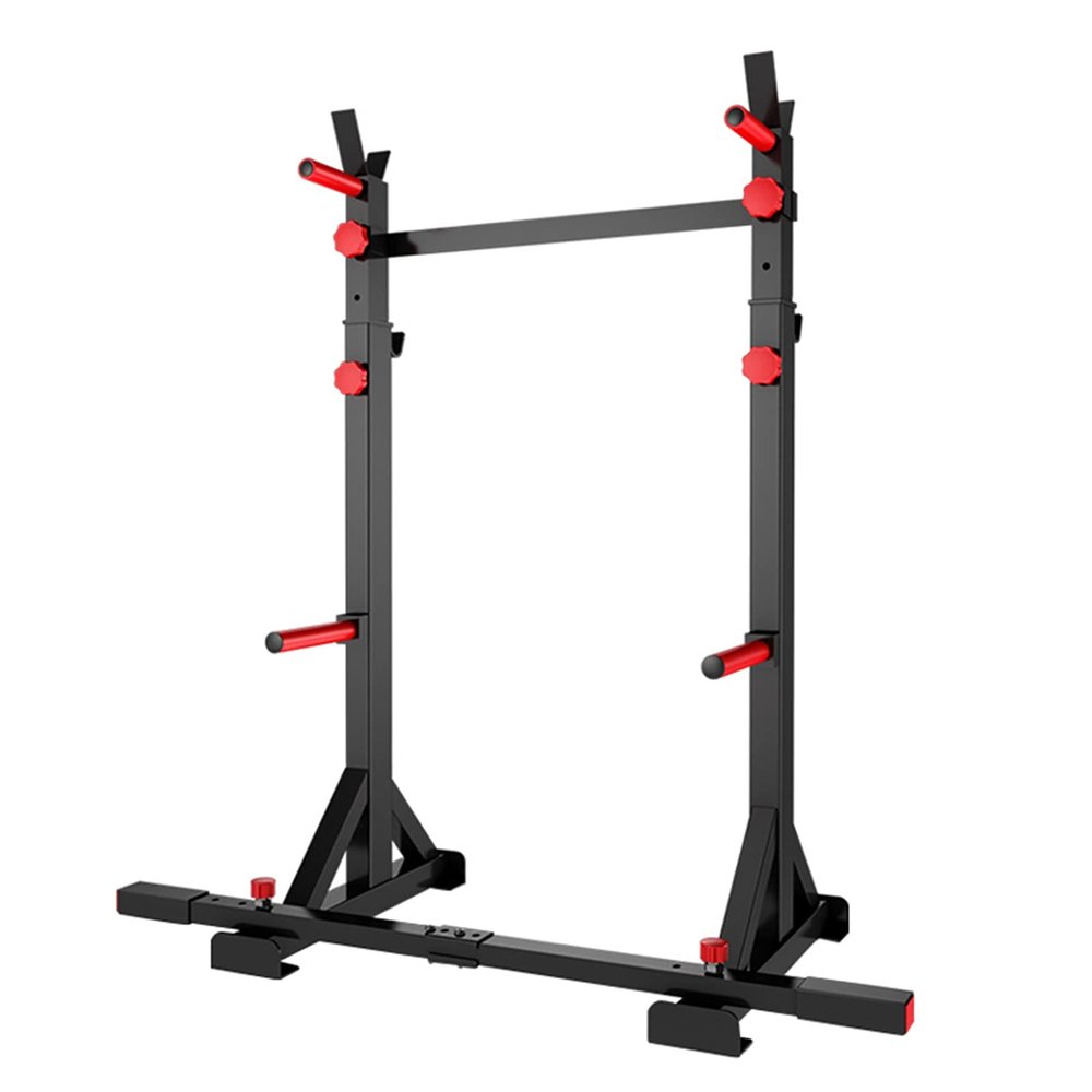 Adjustable Squat Barbell Rack, Portable Steel Bench Press, Sports Fitness Strength Training Equipment