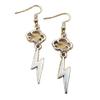 1 Pair Ancient silver Zinc alloy Cute Cloud Lightning Earrings Charm Drop Dangle view 1