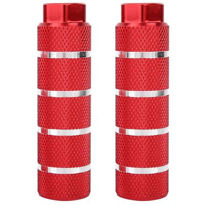 Aluminium Alloy Rear Foot Pedal for 9mm - Large Hole Round with Strong Bearing Capacity, Light and Compact Grip (Red)