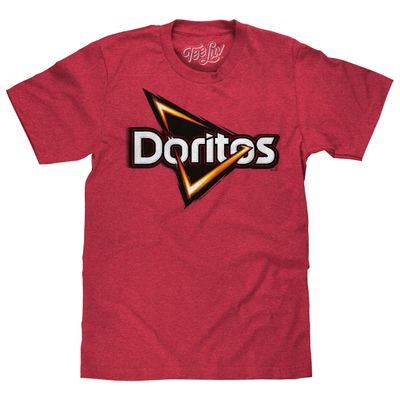 Tee Luv Men's Doritos Shirt - Tortilla Chip Snack Logo T-Shirt, Heather Red, XXL