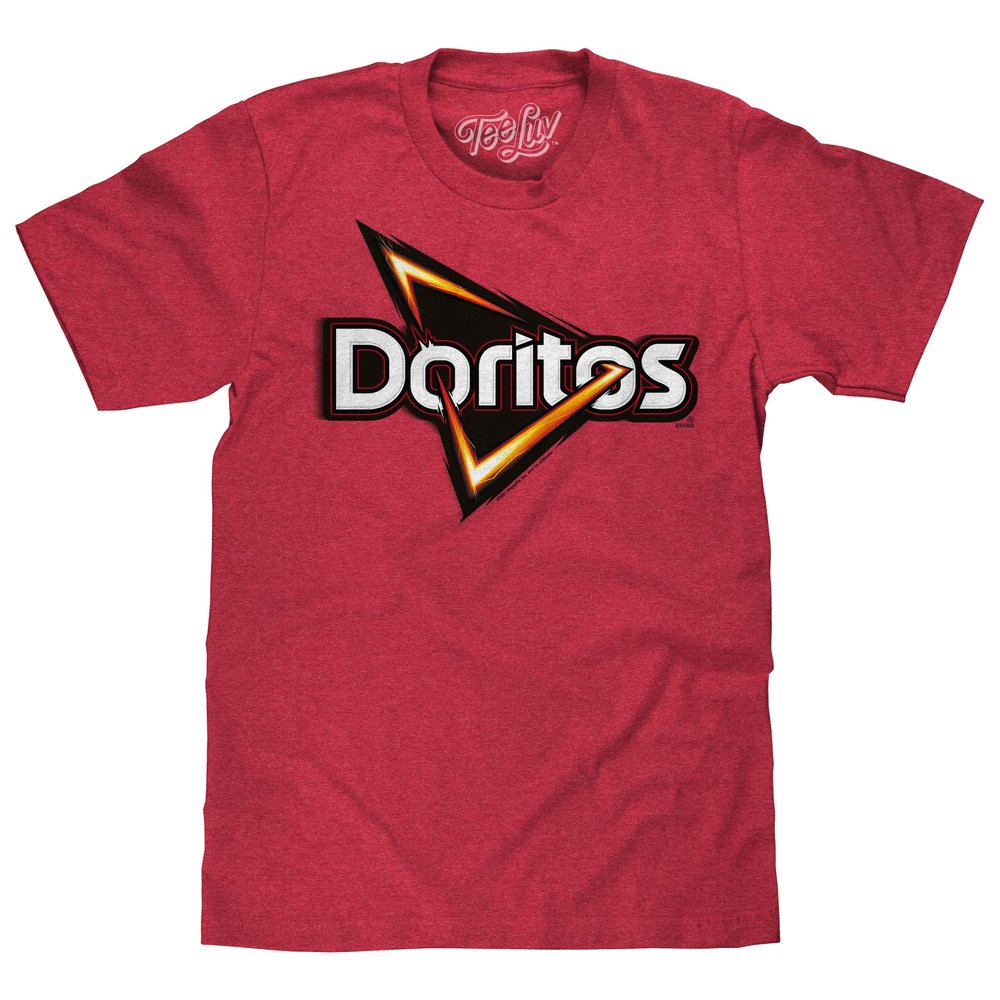 Tee Luv Men's Doritos Shirt - Tortilla Chip Snack Logo T-Shirt, Heather Red, XXL