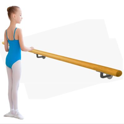 Ballet Barre 18 FT Long 2.0 Diameter Black Single Bar, Kids and Adults | Open Bracket Wall Mounted Fixed Height Wooden Ballet Barre, Home/Studio Ballet Bar, Dance Bar, Stretch Bar, Dancing/Stretching