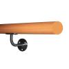 Ballet Barre 16 FT Long 2.0 Diameter Black Single Bar, Kids and Adults | Open Bracket Wall Mounted Fixed Height Wooden Ballet Barre, Home/Studio Ballet Bar, Dance Bar, Stretch Bar, Dancing/Stretching view 3