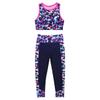Hedmy 2PCS Kids Girls Digital Printed Sports Athletic Outfit Racer Back Crop Top and Pant Set for Workout Dance Gym Rose_Red 12 Years view 1