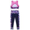 Hedmy 2PCS Kids Girls Digital Printed Sports Athletic Outfit Racer Back Crop Top and Pant Set for Workout Dance Gym Rose_Red 12 Years view 2