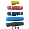 Kesito Yoga Mat Holder Wall Mount, Wall Rack Organizer, Storage Foam Roller and Block, with 5 Sectional and 3 Hooks for Hanging Yoga Strap, Resistance Bands at Fitness Class or Home Gym, Decor(Black) view 1