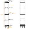 Kesito Yoga Mat Holder Wall Mount, Wall Rack Organizer, Storage Foam Roller and Block, with 5 Sectional and 3 Hooks for Hanging Yoga Strap, Resistance Bands at Fitness Class or Home Gym, Decor(Black) view 4