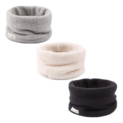 Fleece Warm Kids Scarf Thick Velvet Boys Girls Round Scarves Toddler Kids Winter Neck Warmer (White+Light Gray+Black, 1-7 Years)