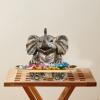 1 Set Luck Elephant Candy Dish Jewelry Ring Holder Bird Feeder Water Baths Appetizer Plate Trinket Tray for Outside Yard Decor Silver view 3