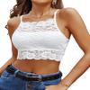 Avidlove Lace Bralette for Women Camisoles Racerback Double-Layered Crop Top (White, Medium) view 1