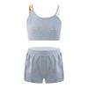 Kaerm Kids Girls Sport Clothes Set Crop Tank Top Booty Shorts Two Piece Athletic Dance Yoga Sport Suit Grey 6 Years view 1