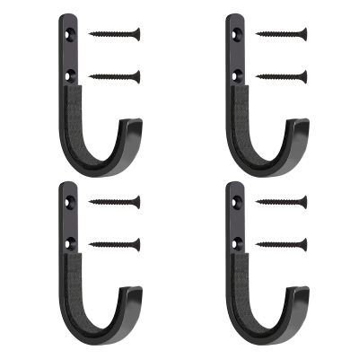 HEKAGURA Four Sets Gun Rack Storage Rifles Shotgun Hooks Wall Mount Hangers for Any Rifles Shotguns Archery Bow with Soft Padding and Heavy Duty Steel Black