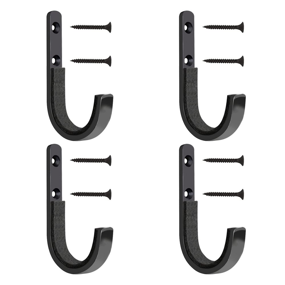 HEKAGURA Four Sets Gun Rack Storage Rifles Shotgun Hooks Wall Mount Hangers for Any Rifles Shotguns Archery Bow with Soft Padding and Heavy Duty Steel Black