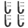 HEKAGURA Four Sets Gun Rack Storage Rifles Shotgun Hooks Wall Mount Hangers for Any Rifles Shotguns Archery Bow with Soft Padding and Heavy Duty Steel Black view 1