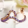 14K Gold Plated Tennis Bracelets Colorful Sparkling Cuban Zirconia Adjustable Ice Out Link Chain Slider Bangle Jewelry Dainty Bracelet for Women-purple view 3