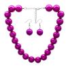 1920s Long Pearl necklace Costume Pearl Jewelry Gatsby Accessories Chunky Beaded Necklace for Women Handmade Wood Resin Beaded Necklace Jewelry Gift (big fuchsia pearl necklace) view 1