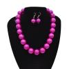 1920s Long Pearl necklace Costume Pearl Jewelry Gatsby Accessories Chunky Beaded Necklace for Women Handmade Wood Resin Beaded Necklace Jewelry Gift (big fuchsia pearl necklace) view 2