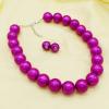 1920s Long Pearl necklace Costume Pearl Jewelry Gatsby Accessories Chunky Beaded Necklace for Women Handmade Wood Resin Beaded Necklace Jewelry Gift (big fuchsia pearl necklace) view 3