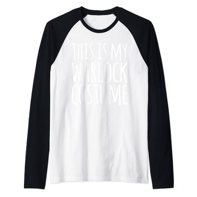 This Is My Warlock Costume Halloween Funny Lazy Easy Quick Raglan Baseball Tee