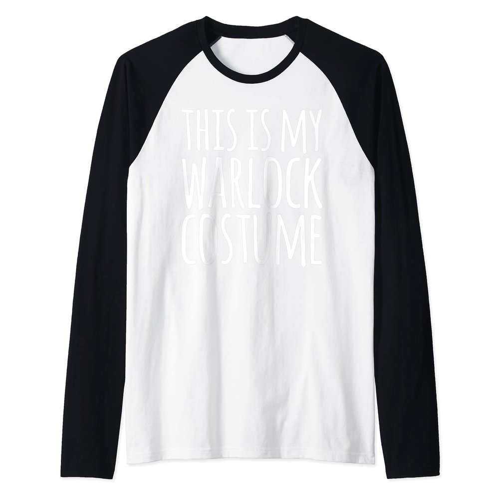This Is My Warlock Costume Halloween Funny Lazy Easy Quick Raglan Baseball Tee