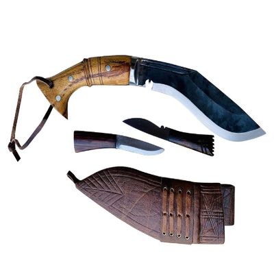 EGKH Genuine Full Tang Blade Angkhola Rust Free Farmers Kukri/Knife - 8 Inches Ex - Army Hanshee Combate Khukuri - Handmade in Nepal with Rosewood Handle