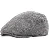 1920s Newsboy Cap Men Wool Blend Irish Tweed Hat Winter (Plaid Grey, S/M, 7 1/4) view 3