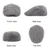 1920s Newsboy Cap Men Wool Blend Irish Tweed Hat Winter (Plaid Grey, S/M, 7 1/4) view 4