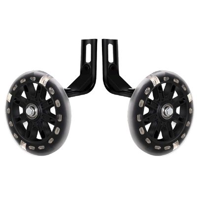 FUFU Flashing Wheels Children's Balance Stabilizer Heavy Training Wheels, 12 14 16 18 20 Inch, Children's Riding Safety Equipment (Color : Black, Size : 18in)