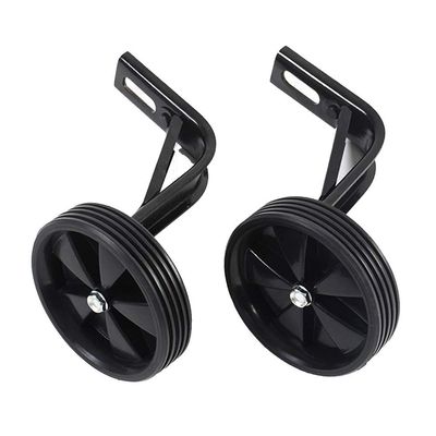 FUFU Children's Bicycle Stabilizer with Adjustable Training Side Wheels Suitable for 12/14/16/18/20 Inch Children's Bicycles, 5 Colors (Color : Black, Size : 16in)