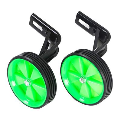 FUFU Children's Bicycle Stabilizer with Adjustable Training Side Wheels Suitable for 12/14/16/18/20 Inch Children's Bicycles, 5 Colors (Color : Green, Size : 18in)
