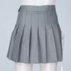 JanJean Women Schoolgirls Uniform Basic High Waist A-line Plain Pleated Skirt Skater Tennis Mini Skirts Grey Medium view 4