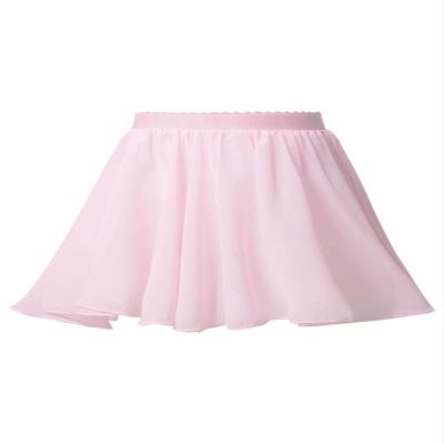 Aislor Kids Girls Ballet Dance Basic Chiffon Wrap Skirt Ballerina Skate Circular Pull-On Tutu Skirt Gymnastics Dancewear Pink 7-8 Years
