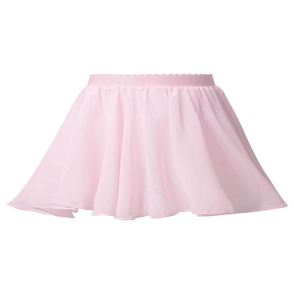 Aislor Kids Girls Ballet Dance Basic Chiffon Wrap Skirt Ballerina Skate Circular Pull-On Tutu Skirt Gymnastics Dancewear Pink 7-8 Years