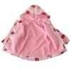 Happy Cherry Little Girls Light Waterproof Jackets Fleece Lined Hooded Windbreaker Dust Coats Fashion Cartoon Printed Hoodies Fall Winter Insulated Trench Jacket Cute Outwear for Kids Pink Fruit 4-5T view 3