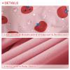 Happy Cherry Little Girls Light Waterproof Jackets Fleece Lined Hooded Windbreaker Dust Coats Fashion Cartoon Printed Hoodies Fall Winter Insulated Trench Jacket Cute Outwear for Kids Pink Fruit 4-5T view 4
